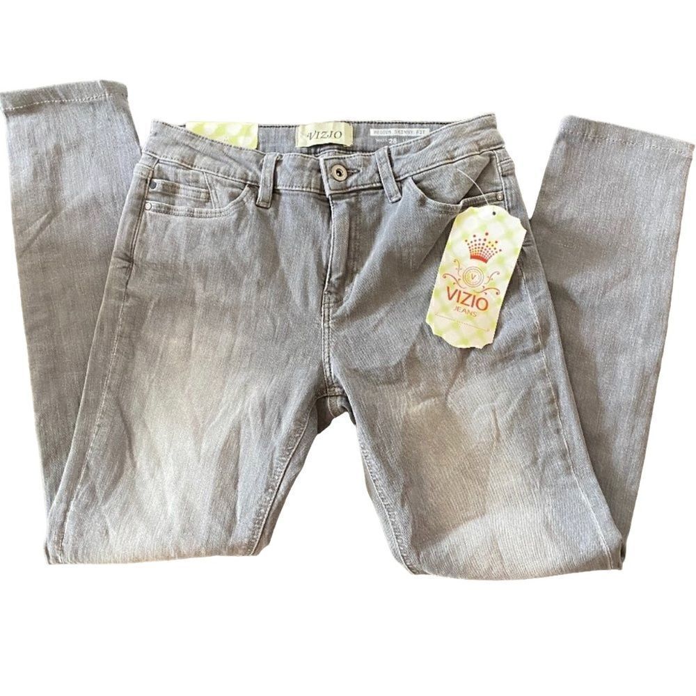 Vizio Women's Stretch Skinny Fit Denim Jeans High Rise Gray Size 5 NWT